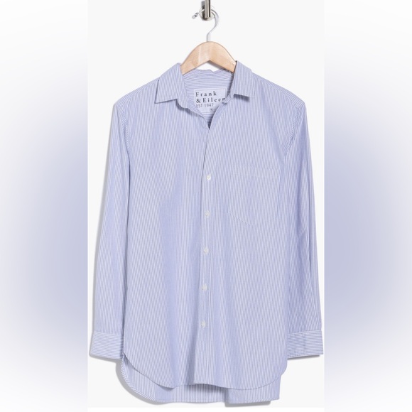 Frank & Eileen Joedy Boyfriend Cotton Button Up‎ down Shirt striped medium NWT - Picture 3 of 3